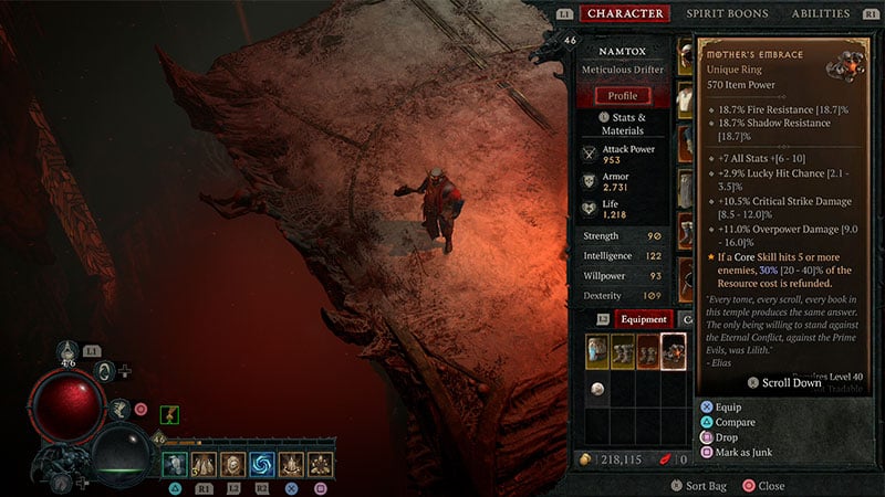 Unique Legendary item farm drop in Diablo 4