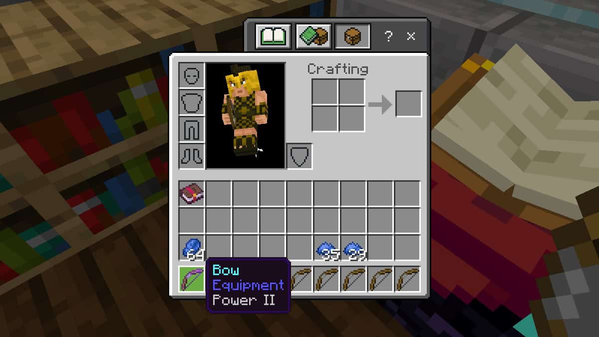 the power enchantment, one of the best for bows in minecraft