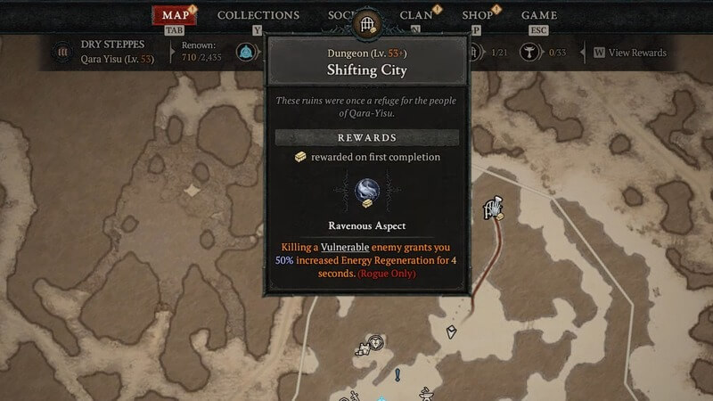 Ravenous Aspect Location