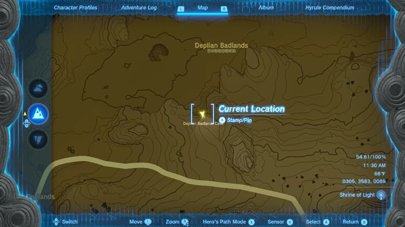Deplian Badlands Shrine cave location in Tears of the Kingdom