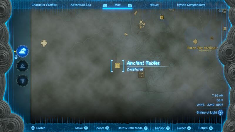 Where to find the Gerudo Desert ancient tablet