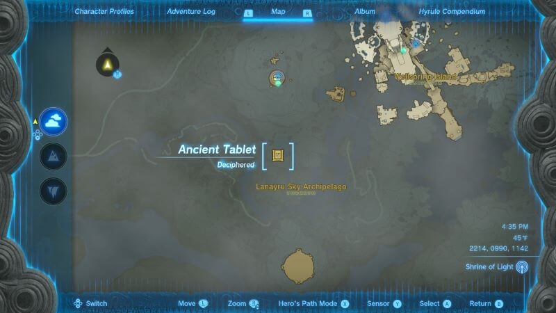 Where to find the Lanayru ancient tablet