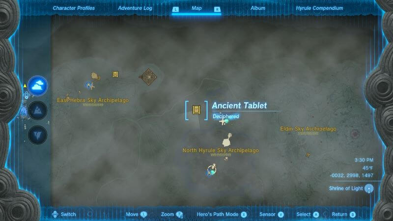 Where to find the North Hyrule ancient tablet
