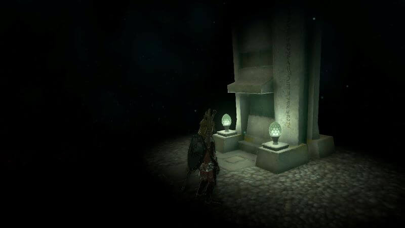 Follow the North Hyrule tablet into the Depths as it falls
