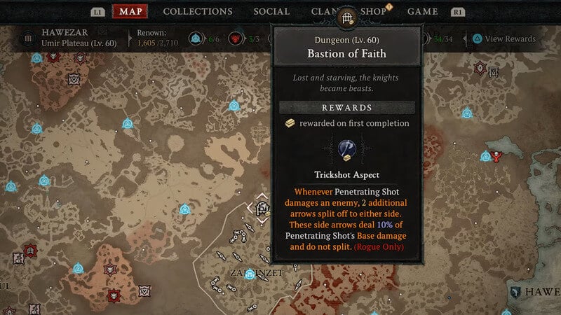 Trickshot Aspect Location