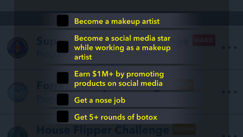 BitLife Full Glam Challenge Tasks