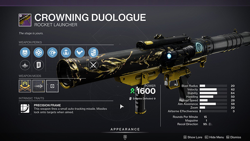 Crowning Duologue God Roll in Destiny 2