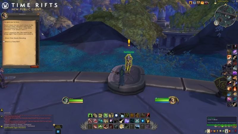 WoW Dragonflight When Time Needs Mending Quest - Soridormi location and Time Rifts