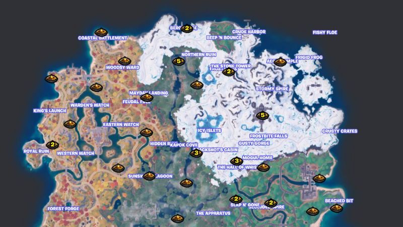 where are campfires in fortnite