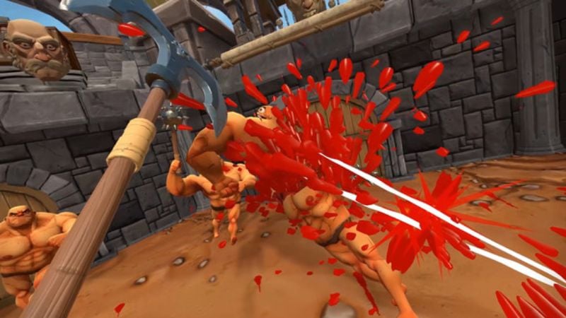 Slashing the enemies in Gorn