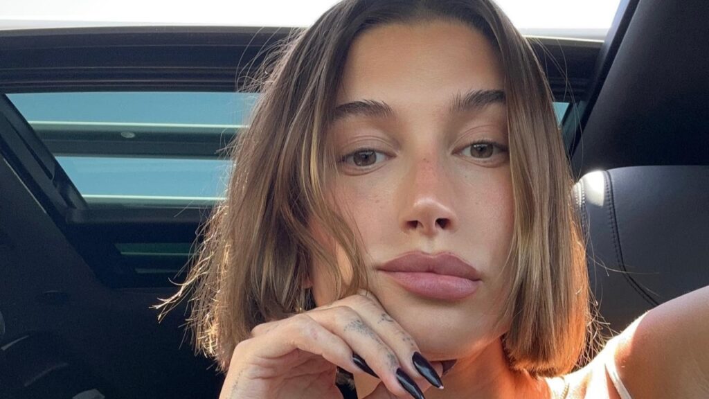 Hailey Bieber close up