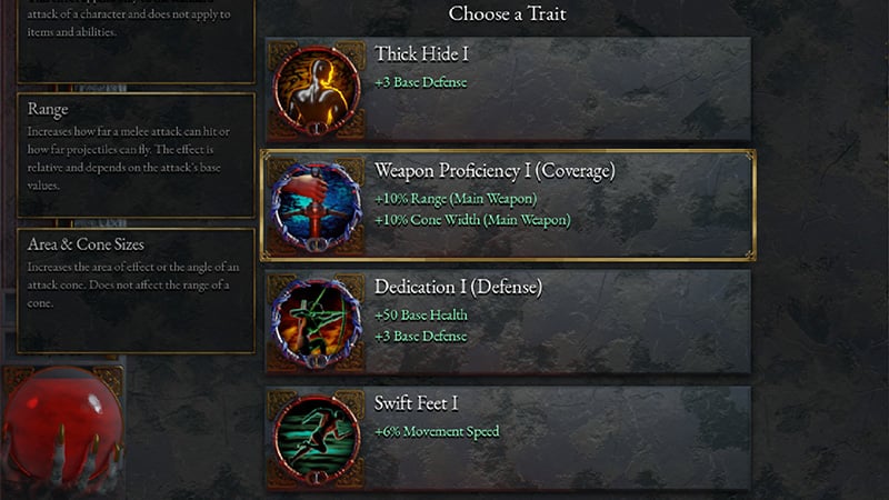 Swordsman traits in Halls of Torment