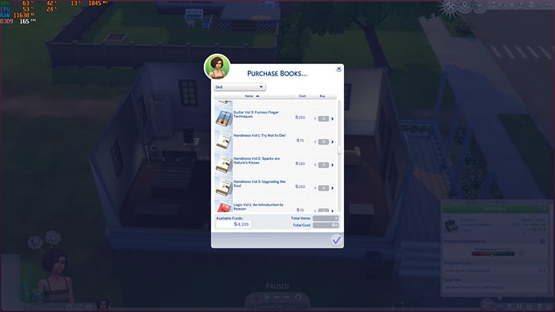 Level up Handiness Skill by reading book in The Sims 4