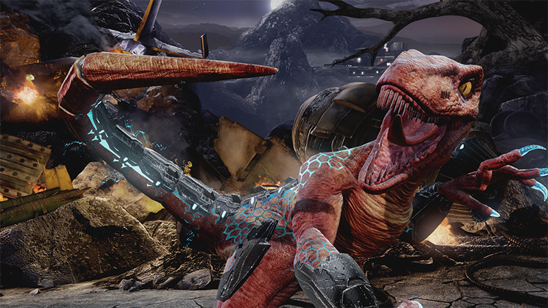 Riptor from Killer Instinct is a great dinosaur outside of Exoprimal.