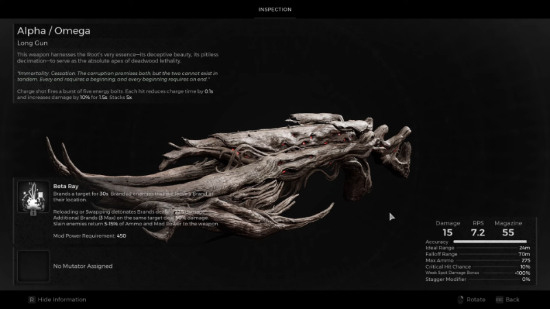 Alpha-Omega, one of the best boss weapons in Remnant 2