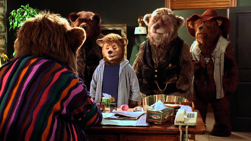 The bears gather in an office n The Country Bears