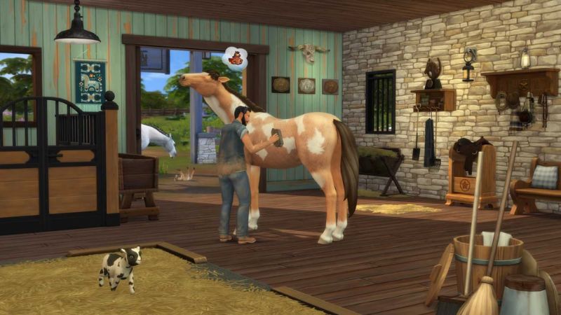 The sims 4 horse ranch - grooming the horse
