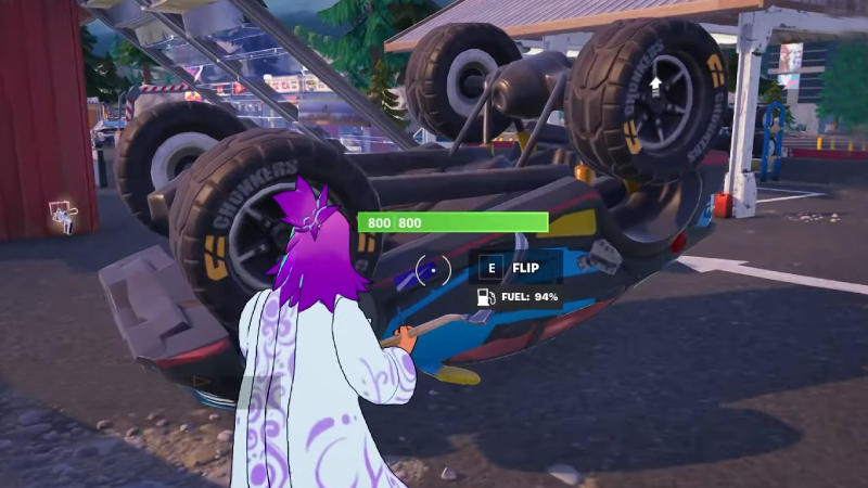 flip a vehicle in fortnite