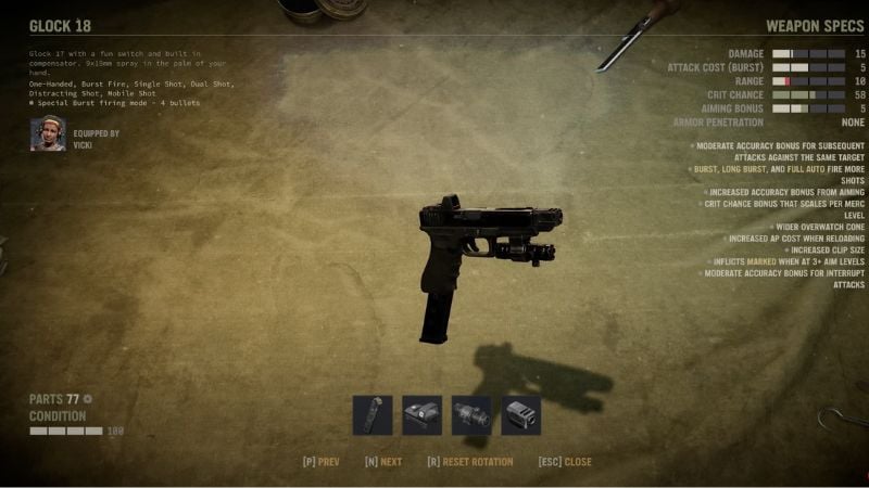 Jagged Alliance 3 Best Weapons: Glock-18