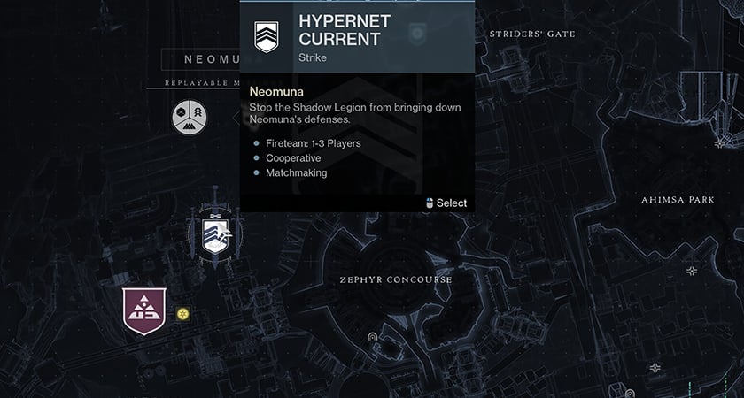 Where to find the HyperNet Current Strike for Neptune Solstice activities.