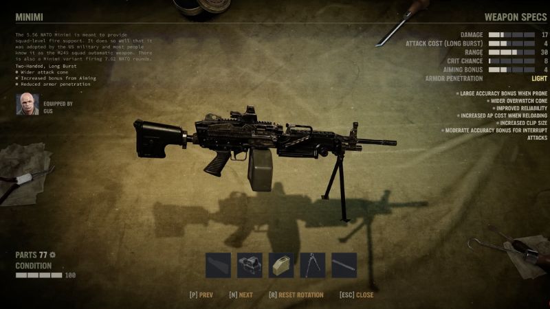 Jagged Alliance 3 Best Weapons: Minimi