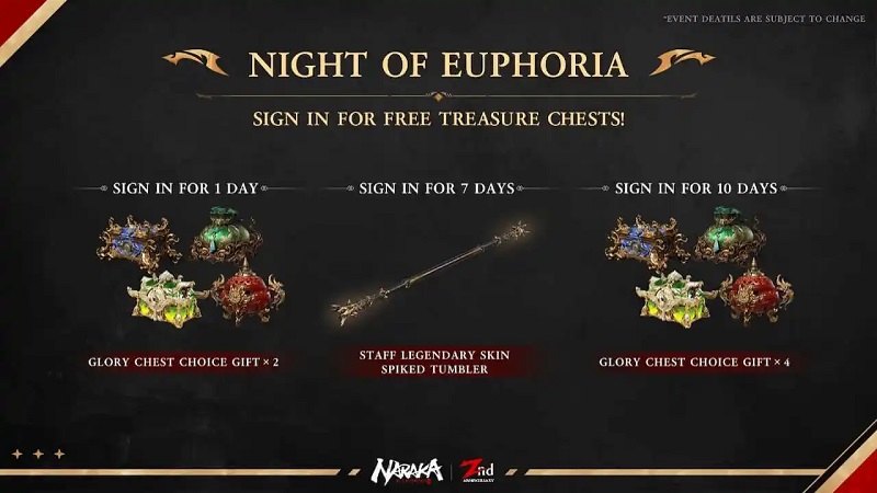 Naraka Bladepoint Night of Euphoria Rewards