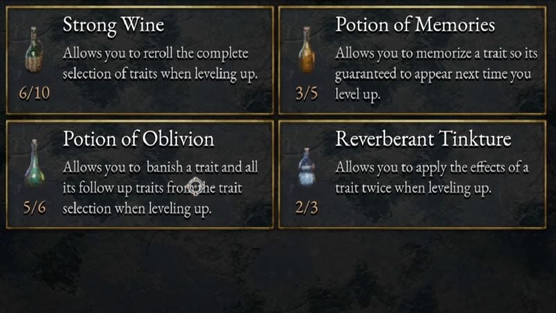 Potions in Halls of Torment