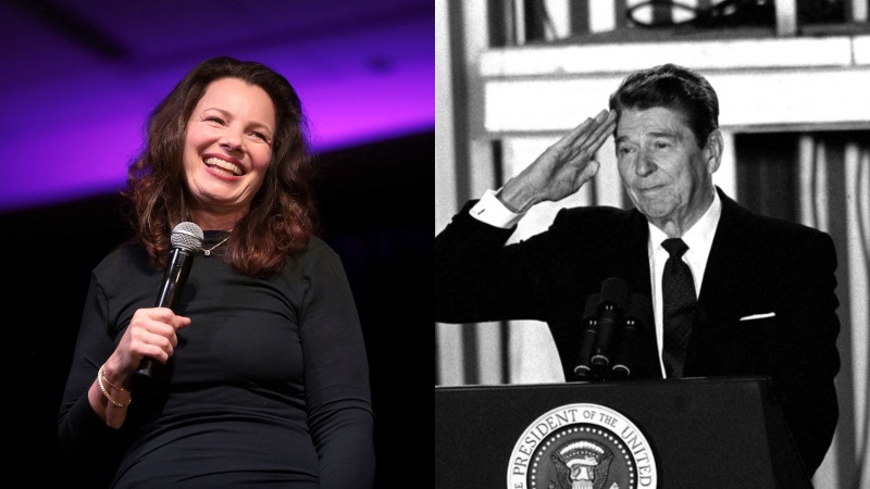 Current SAG-AFTRA president Fran Drescher and former president Ronald Reagan