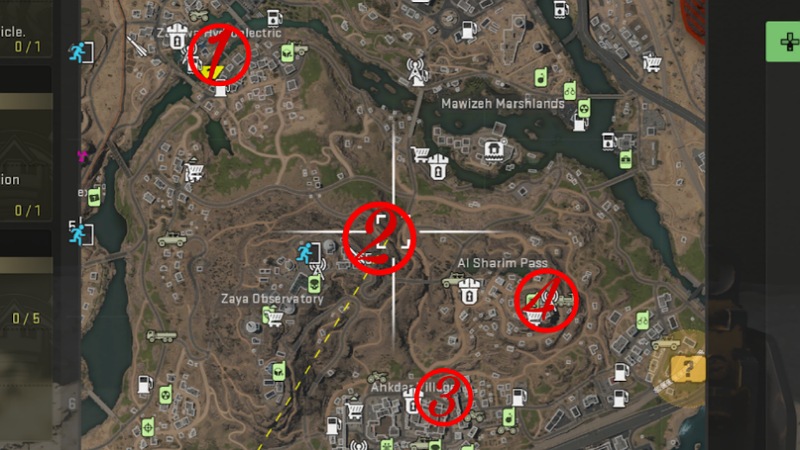 Zaqwa Hydroelectric, Zaya Observatory, Akhdar Village, and Al Sharim Pass Dead Drop locations