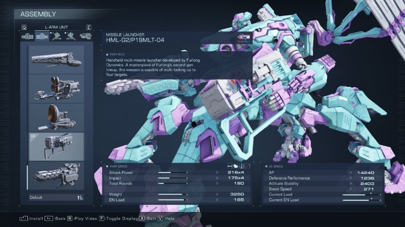 The P19MLT missile weapon in AC6