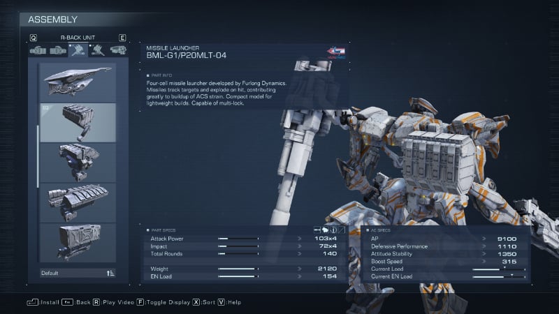 The BML-G1 in Armored Core 6, part of the best reverse-joint build