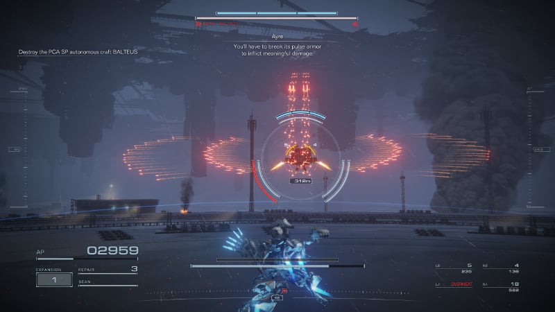 Balteus fires a swarm of missiles in AC6