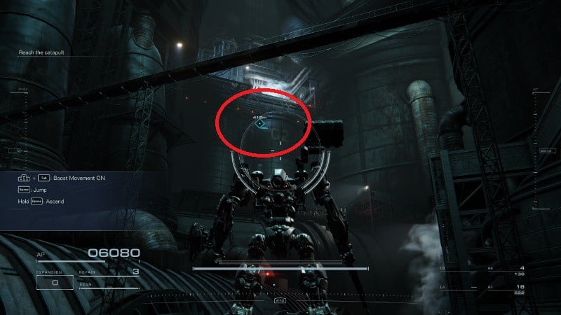 The first target point in the Illegal Entry mission of Armored Core 6