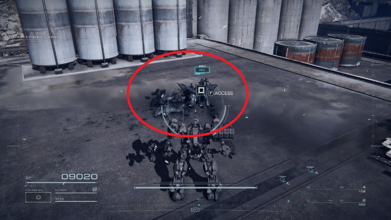 The fourth wreck in the Illegal Entry mission of AC6