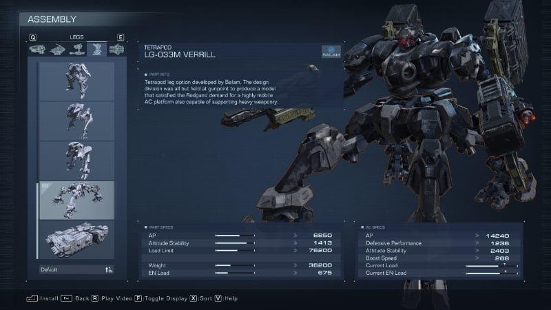 The LG-033M from Armored Core 6, part of the best PvP build