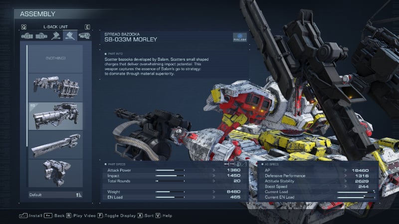 Spread Bazooka in AC6, part of the best Arena build