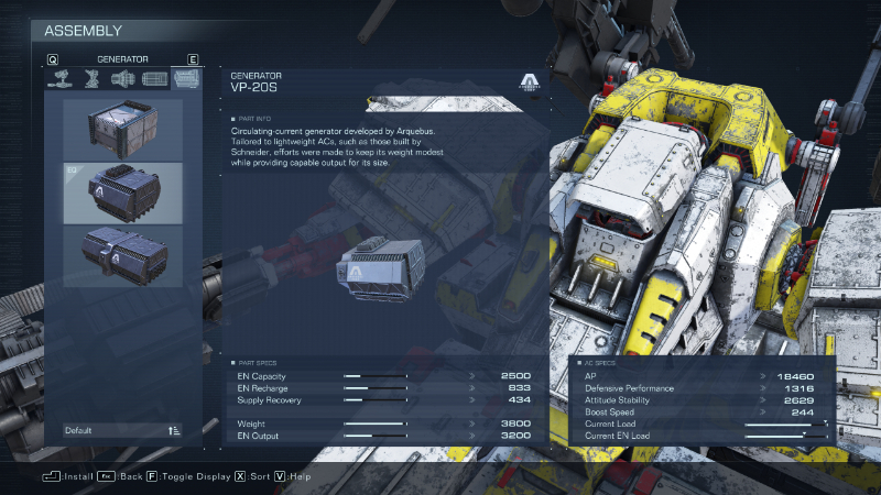 VP-20S in Armored Core 6, a great part for the Arena