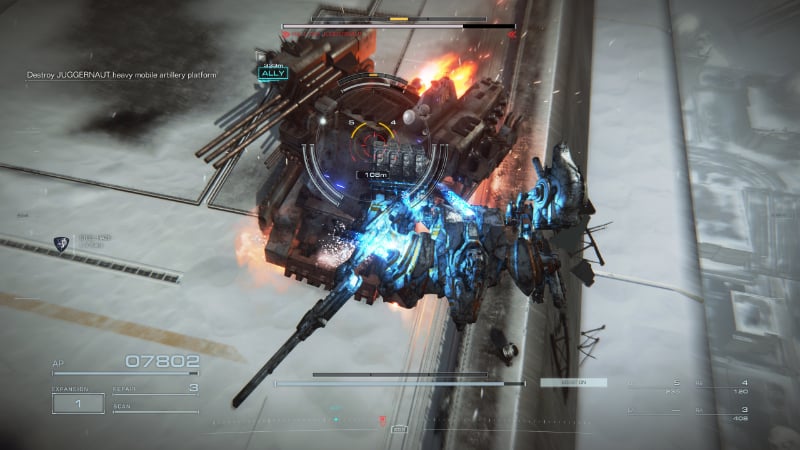 The player fights the Juggernaut in AC6