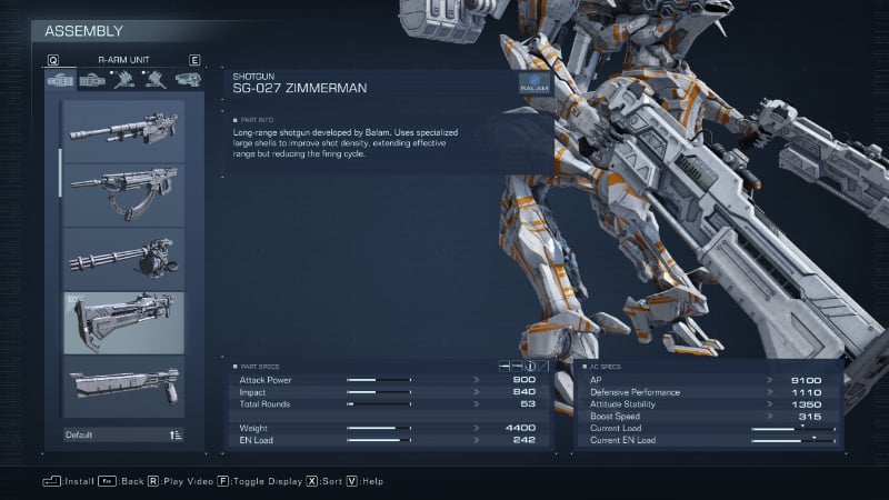 The Zimmerman in Armored Core 6, part of the best reverse-joint build