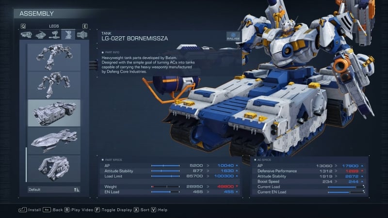 Armored Core Leg Types Tank Tread