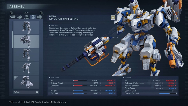 Armored Core Leg Types Bipedal