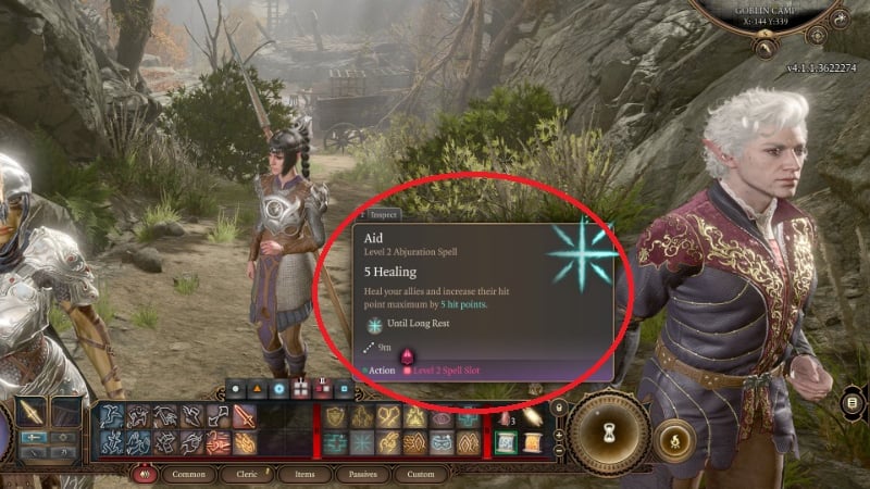 The Aid spell highlighted in Baldur's Gate 3