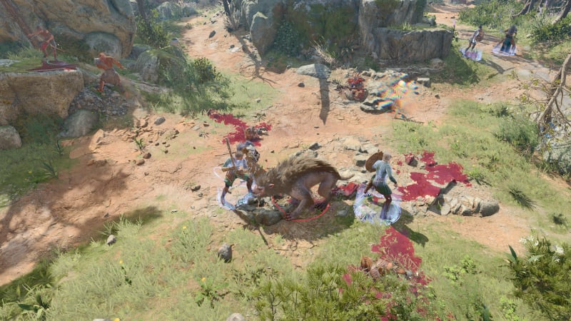 Characters locked in combat at different distances in Baldur's Gate 3