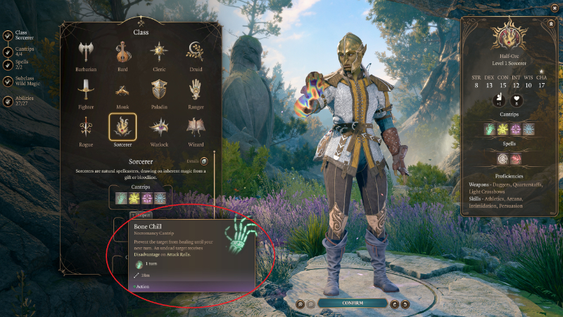 The Bone Chill cantrip in Baldur's Gate 3