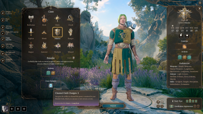 A Paladin's Channel Oath Charges in Baldur's Gate 3