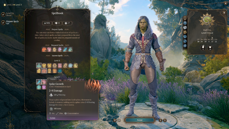 Druid's Spike Growth in BG3