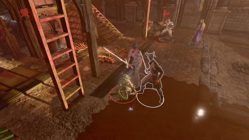 An enemy enters melee with two characters in Baldur's Gate 3