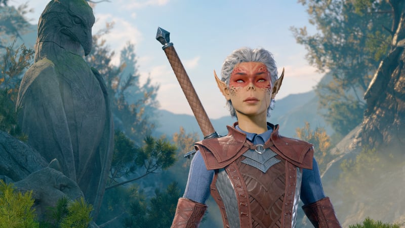 Closeup of a Fighter in BG3, part of one of the game's best multi-class combos