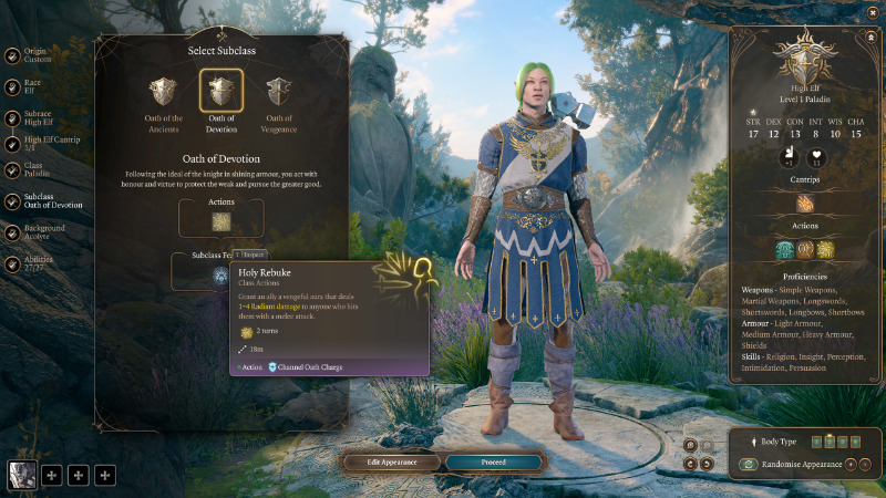 Paladin's Holy Rebuke in Baldur's Gate 3