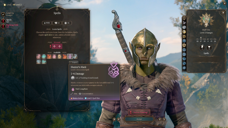 The Ranger's Hunter's Mark spell in Baldur's Gate 3